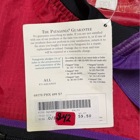 Patagonia Vintage 1990’s NWT Kids Aquanot Pullover Waterproof Kayak Canoe Jacket - Picture 8 of 13
